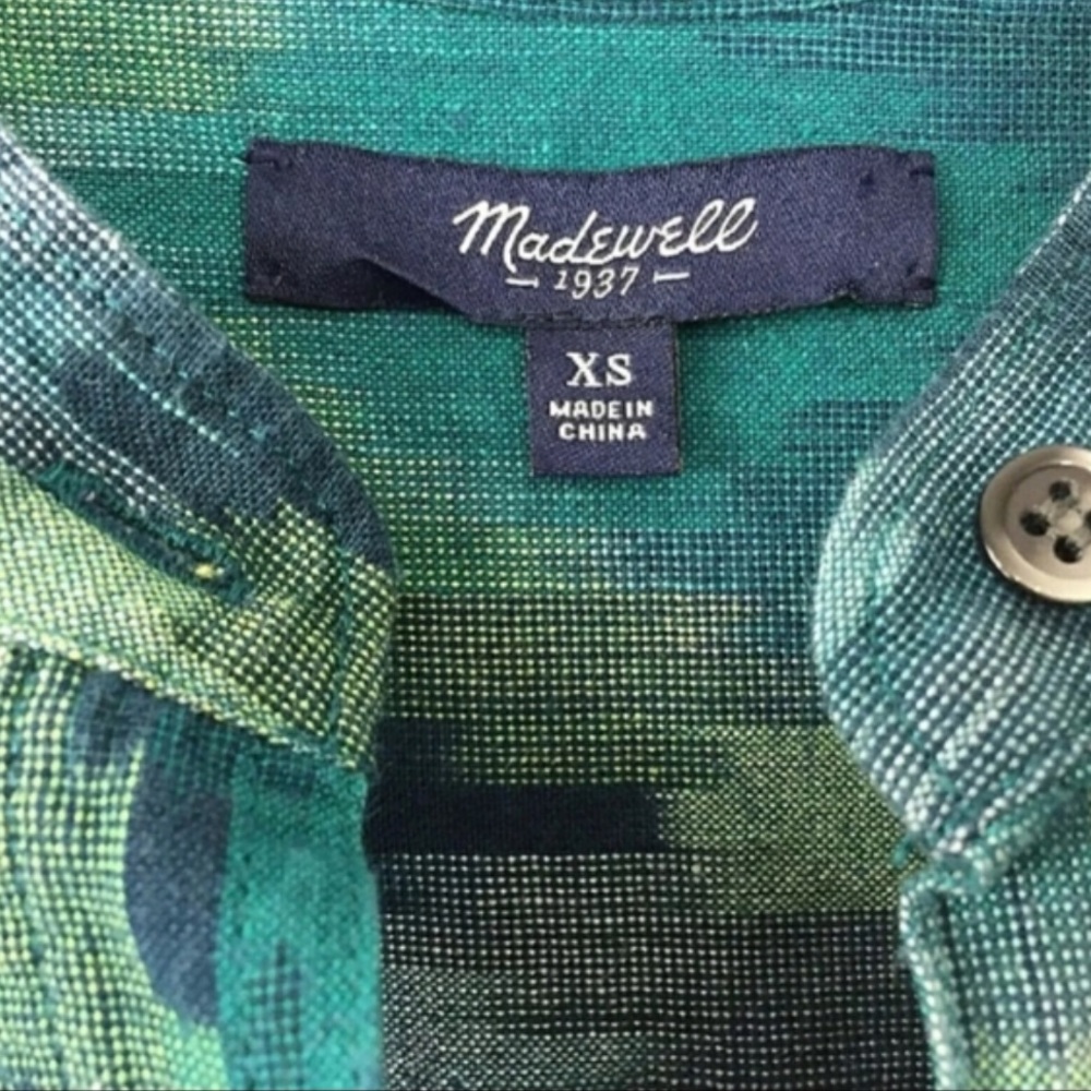 MADEWELL Wellspring Popover Tunic In Pixel Ikat EUC sz XS - Picture 7 of 8
